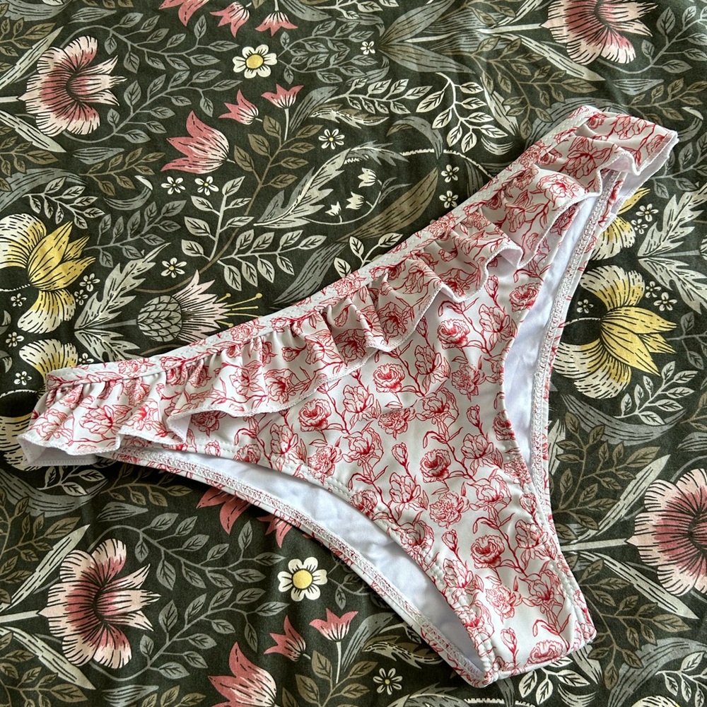 Cider Red Floral Bikini Bottom